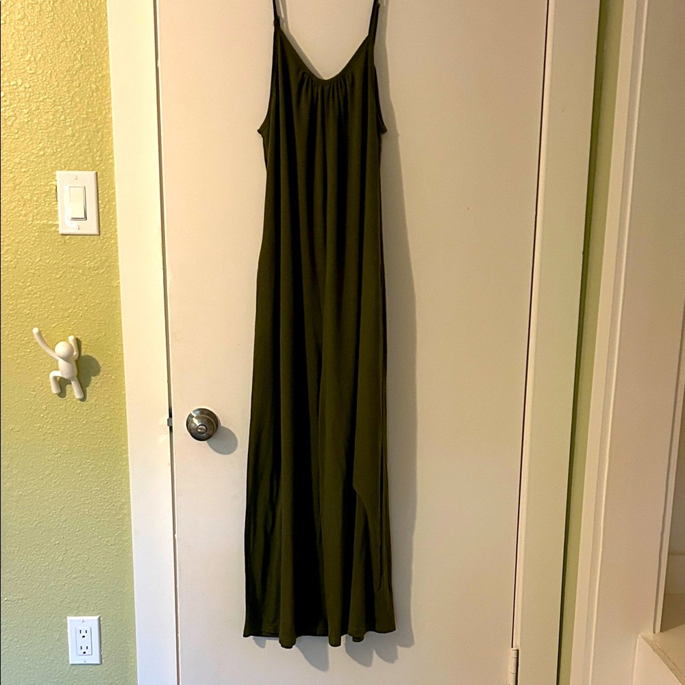 Elegant Olive Green Maxi jumpsuit